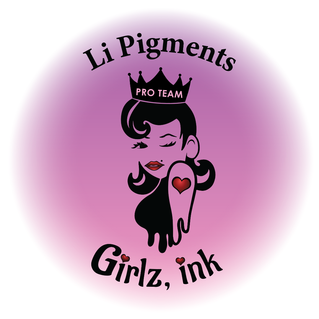 Li Pigments Pro Team Logo with Girlz Ink Girl.
